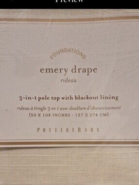 Pottery Barn Single Panel Emery Drape